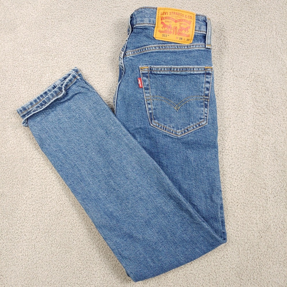 Levi's 511 Slim Fit Jeans - Women 28x29 Blue Denim - Classic Casual Style 04511